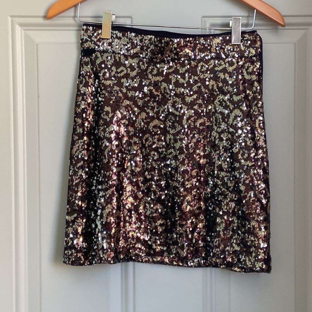 Zara TRF Black Sequin Mini Skirt
